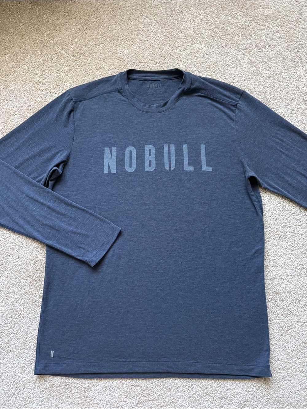 Nobull Navy Blue Athletic Soft Long Sleeve Crewneck Tee